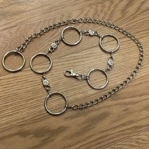 Silver chain belt with rhinestones, gently used.